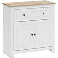 HOMCOM Sideboard Storage Cabinet, Morden Kitchen Cupboard with Adjustable Shelf, Drawer and Double Doors, Sideboard for Living Room, Dining Room, Hallway, White - 1