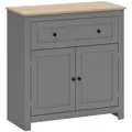 HOMCOM Sideboard Storage Cabinet, Morden Kitchen Cupboard with Adjustable Shelf, Drawer and Double Doors, Sideboard for Living Room, Dining Room, Hallway, Grey - 1