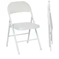 HOMCOM Set of Two Cushioned Folding Chairs - White - 1