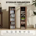 HOMCOM Set of Two 102 CD Storage Units - Mid Brown Wood-Effect - 4