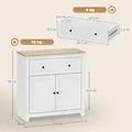 HOMCOM Sideboard Storage Cabinet, Morden Kitchen Cupboard with Adjustable Shelf, Drawer and Double Doors, Sideboard for Living Room, Dining Room, Hallway, White - 3