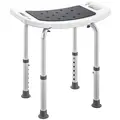HOMCOM Shower Chair, Adjustable Height Shower Stool with Aluminium Frame and Non-Slip Feet, Bathtub Stool Seat for Elderly Disabled Handicap, Grey - 1