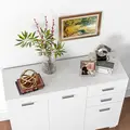 HOMCOM Sideboard, Modern Storage Cabinet with 2 Drawers, 3 Doors and Adjustable Shelves, Kitchen Cabinet, White - 8