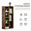 HOMCOM Seven-Cube Bookcase - Rustic Brown Wood Effect - 4