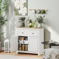 HOMCOM Sideboard Storage Cabinet, Morden Kitchen Cupboard with Adjustable Shelf, Drawer and Double Doors, Sideboard for Living Room, Dining Room, Hallway, White - 2