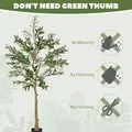 HOMCOM Silk Leaf Artificial Olive Trees - 7