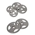 HOMCOM Set of 6 Cast Iron Olympic Weight for 2"/5cm Hole Dumbbell Handle Bar 35kg Dumbbell Plates Barbell Weight 2 x 5kg, 2 x 2.5kg, 2 x 10kg - 1