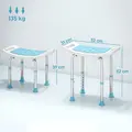 HOMCOM Shower Chair, Adjustable Height Shower Stool with Aluminium Frame and Non-Slip Feet, Bathtub Stool Seat for Elderly Disabled Handicap, Turquoise - 3