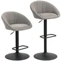 HOMCOM Set of Two Relaxed Tub Bar Stools - Grey - 1