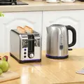 HOMCOM Simple Polished Toaster and Kettle Set - Silver Tone - 2