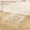 HOMCOM Single Minimalistic Metal Bed Frame - White - 6
