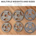 HOMCOM Set of 6 Cast Iron Olympic Weight for 2"/5cm Hole Dumbbell Handle Bar 35kg Dumbbell Plates Barbell Weight 2 x 5kg, 2 x 2.5kg, 2 x 10kg - 6
