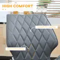 HOMCOM Set of 4 Dining Chairs, Kitchen Chairs with Metal Legs, PU Leather Seat and Backrests, Grey - 5