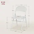HOMCOM Set of Two Cushioned Folding Chairs - White - 3