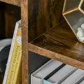 HOMCOM Seven-Cube Bookcase - Rustic Brown Wood Effect - 8