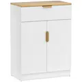 HOMCOM Sideboard Storage Cabinet, Modern Storage Cupboard with Drawer and Adjustable Shelf for Living Room, Kitchen, Dining Room, Entryway, White - 1