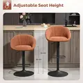 HOMCOM Set of Two Relaxed Tub Bar Stools - Orange - 4