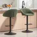 HOMCOM Set of Two Relaxed Tub Bar Stools - Dark Green - 8