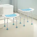 HOMCOM Shower Chair, Adjustable Height Shower Stool with Aluminium Frame and Non-Slip Feet, Bathtub Stool Seat for Elderly Disabled Handicap, Turquoise - 9