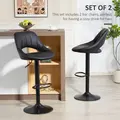 HOMCOM Set of Two Faux Leather Bar Stools - Black - 4