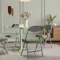HOMCOM Set of Four Folding Corduroy Seat Chairs - Green - 9