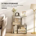 HOMCOM Side Table, Narrow End Table with Storage Shelves, S-Shaped, 3-Tier, 50W x 19.5D x 58H cm, Grey - 5