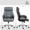 HOMCOM Super Padded Faux Leather Office Chair - Charcoal Grey - 3