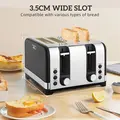 HOMCOM Sleek Textured Kettle and Four-Slice Toaster Set - Black - 8