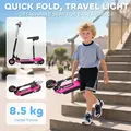 HOMCOM Steel Ride on Powered Scooter, Folding E-Scooter with Warning Bell, 15km/h Maximum Speed, for 6-14 Years Old, Pink - 5