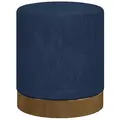 HOMCOM Soft Padded Corduroy Footstool - Dark Blue - 1