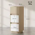 HOMCOM Slim Bedside Table, Narrow Bedside Cabinet with Open Shelf and 2 Drawers for Bedroom, Living Room, Natural Wood Finish - 3