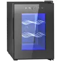HOMCOM Six Bottle 8-18℃ Countertop Wine Fridge - Black - 1