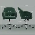 HOMCOM Snow Flannel Office Chair - Dark Green - 3