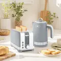 HOMCOM Sleek Textured Kettle and Toaster Set - Grey - 2