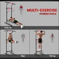 HOMCOM Steel Multi-Use Exercise Power Tower Pull Up Station Adjustable Height W/ Grips - 4