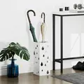 HOMCOM Six-Umbrella Steel Holder Stand - White - 2