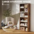 HOMCOM Six Shelf Bookcase - Rustic Brown - 4