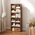 HOMCOM Six Shelf Bookcase - Rustic Brown - 9