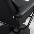 HOMCOM Swivel Recliner Chair with Footstool, PU Leather Recliner Armchair with Ottoman, Steel Base, Upholstered Reclining Chair for Living Room, Bedroom, Office, Black - 9