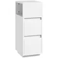 HOMCOM Slim Bedside Table, Narrow Bedside Cabinet with Open Shelf and 2 Drawers for Bedroom, Living Room, White - 1