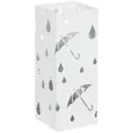HOMCOM Six-Umbrella Steel Holder Stand - White - 1