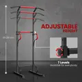 HOMCOM Steel Multi-Use Exercise Power Tower Pull Up Station Adjustable Height W/ Grips - 5