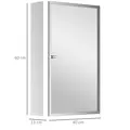 HOMCOM Stainless Steel Wall mounted Bathroom Mirror Cabinet 2 Shelves Storage Unit Furniture w/Single Door (60H x 40L x 13D (cm)) - 3