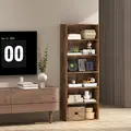 HOMCOM Six Shelf Bookcase - Rustic Brown - 8