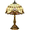 HOMCOM Stained Glass Table Lamp, Handmade Antique Bedside Lamp, Decorative Night Light for Bedroom, Living room, Home, Nightstand - 1