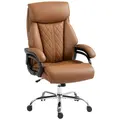 HOMCOM Spring Padded Faux Leather Office Chair - Light Brown - 1