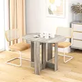 HOMCOM Space-saving Drop Leaf Table, Folding Dining Table for Small Space, Kitchen, Dining Room, Grey - 2