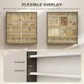 HOMCOM Six Shelf Display Cabinet, with Glass Doors - Black and White - 4