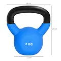 HOMCOM Soft Kettlebell, 8kg Kettle Bell with Non-Slip Handle for Home Gym Weight Lifting and Strength Training, Blue - 3
