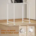 HOMCOM Small Folding Desk, with Wheels - White Wood-Effect - 5